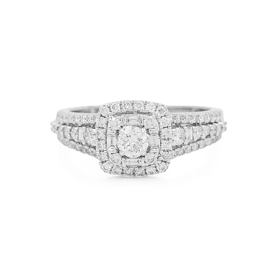 14K White Gold Bridal Woman Ring with Diamonds