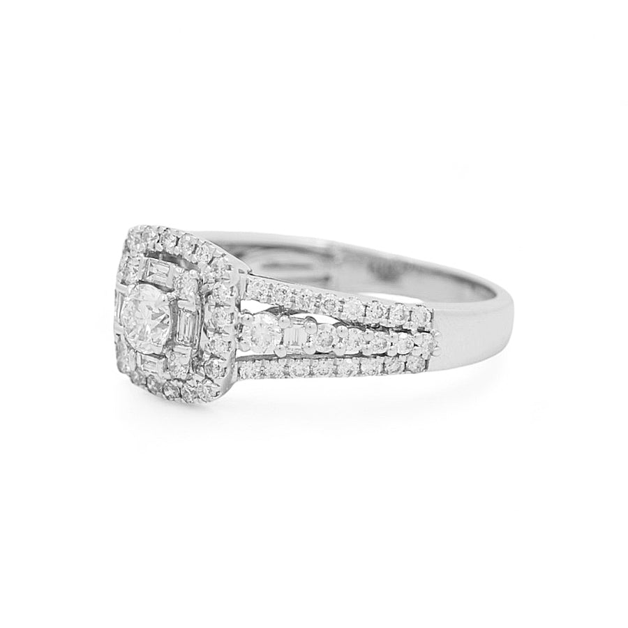 14K White Gold Bridal Woman Ring with Diamonds