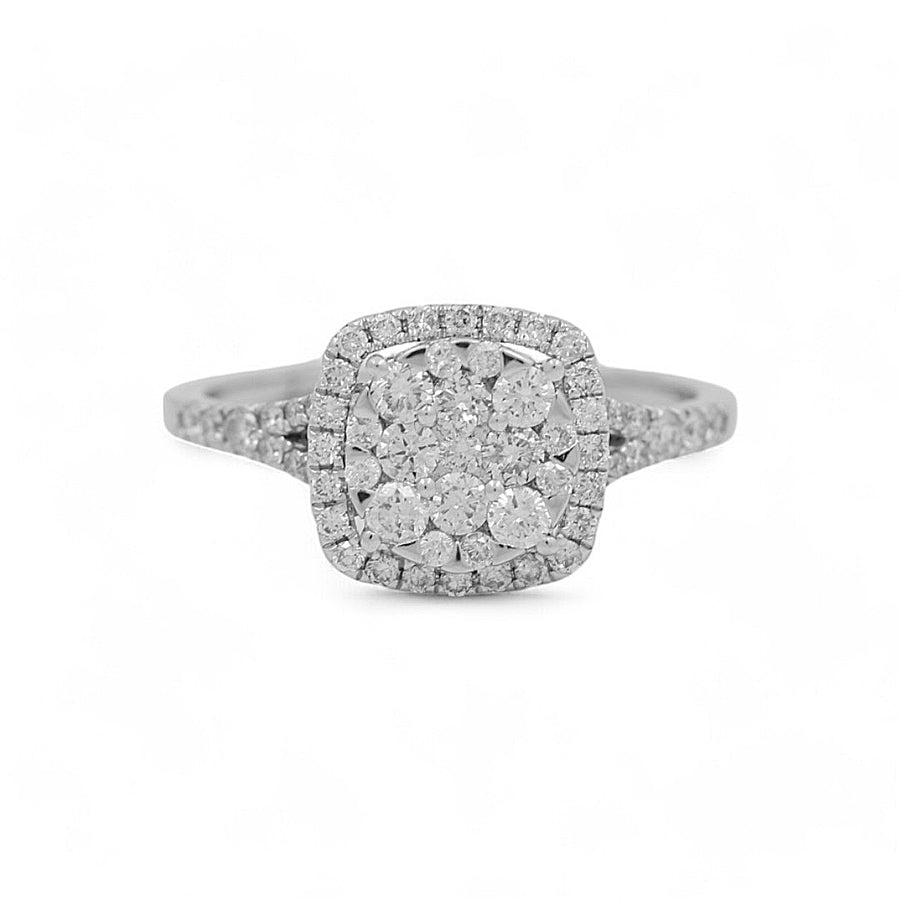 14K White Gold Bridal Woman Ring with Diamonds