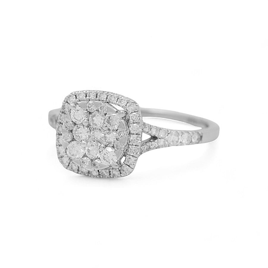 14K White Gold Bridal Woman Ring with Diamonds