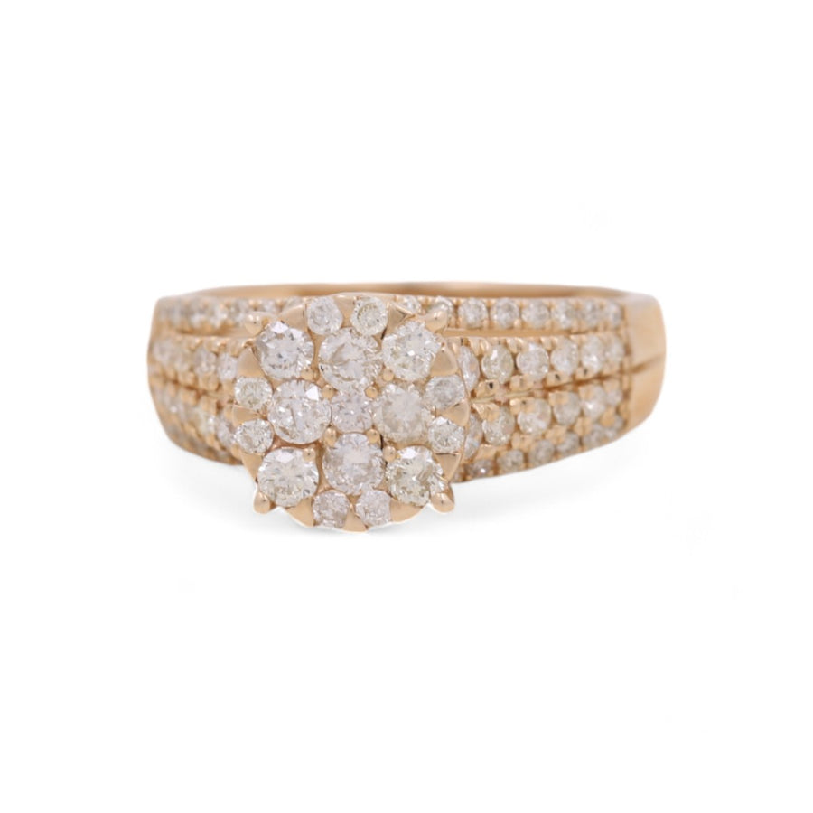 14K Yellow Gold Bridal Woman Ring with Diamonds