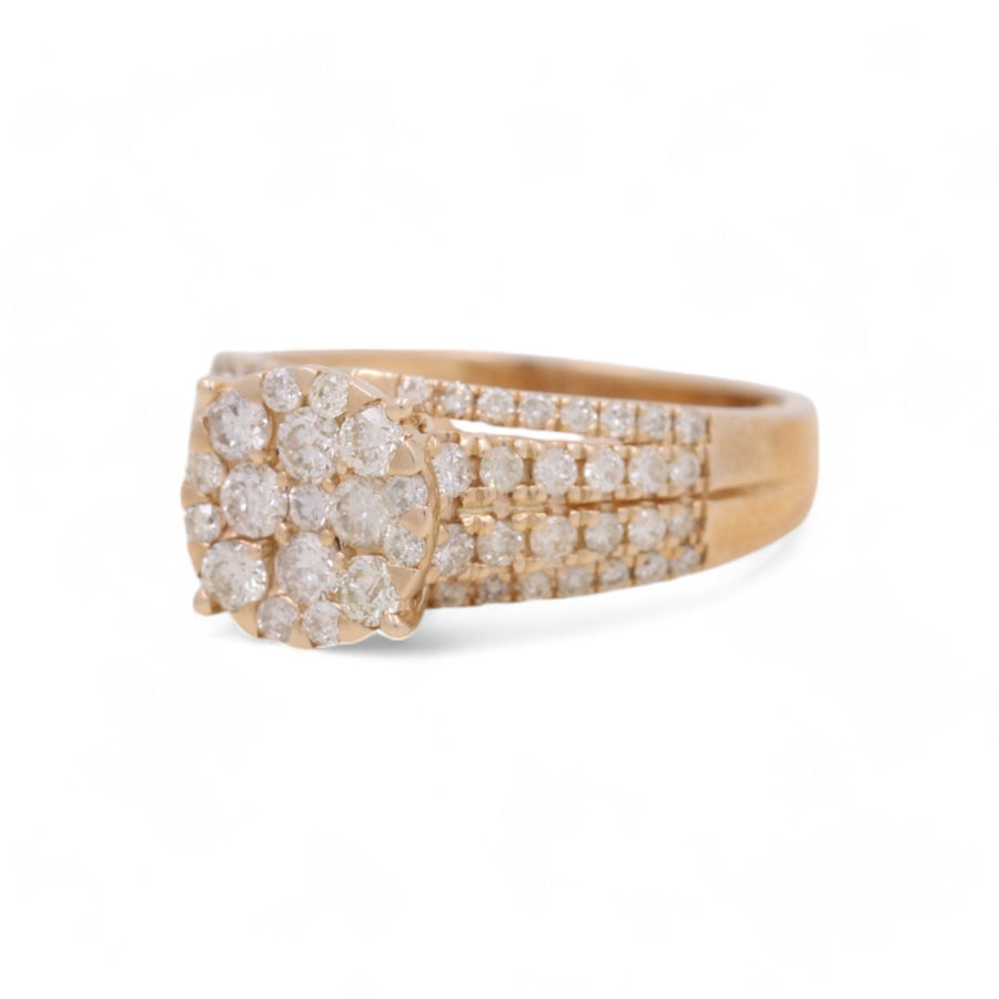 14K Yellow Gold Bridal Woman Ring with Diamonds