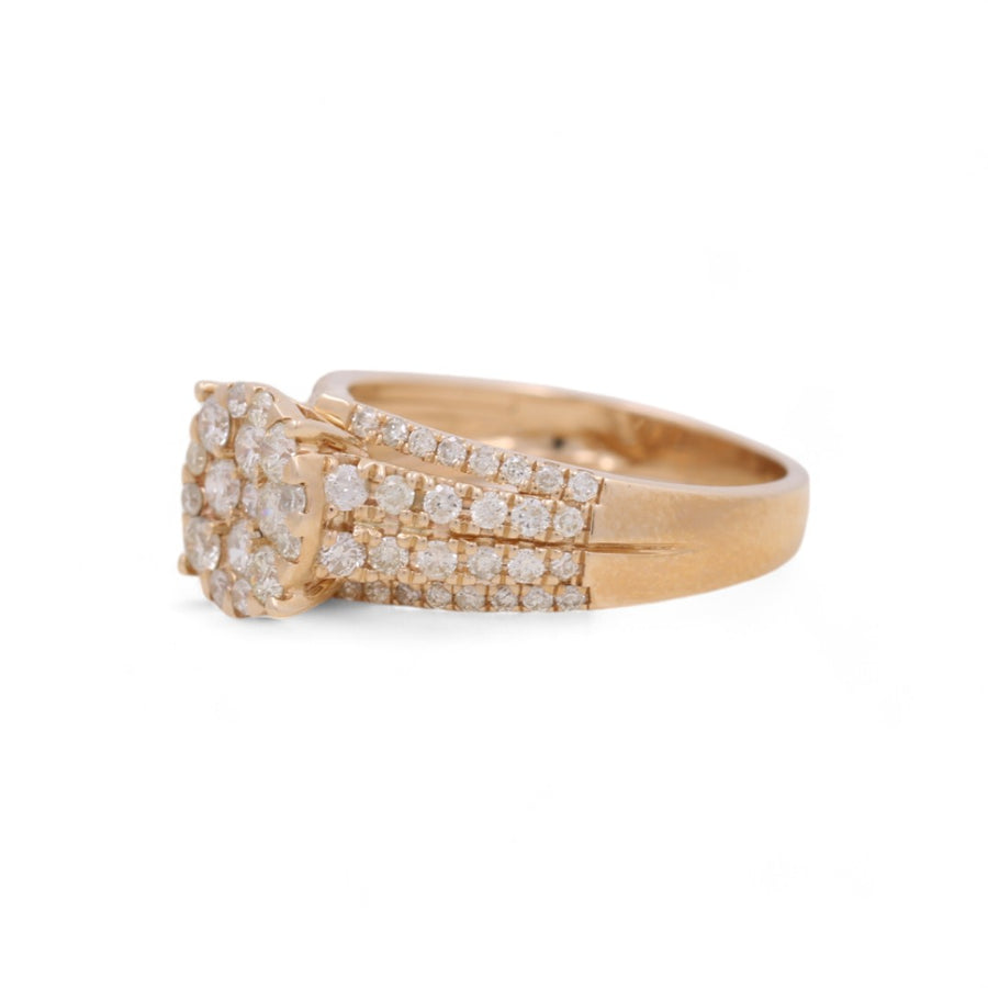 14K Yellow Gold Bridal Woman Ring with Diamonds