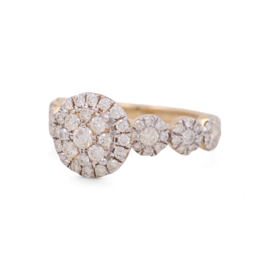 14K Yellow Gold Bridal Woman Ring with Diamonds