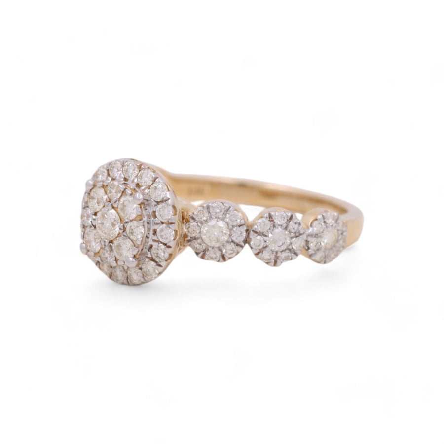 14K Yellow Gold Bridal Woman Ring with Diamonds