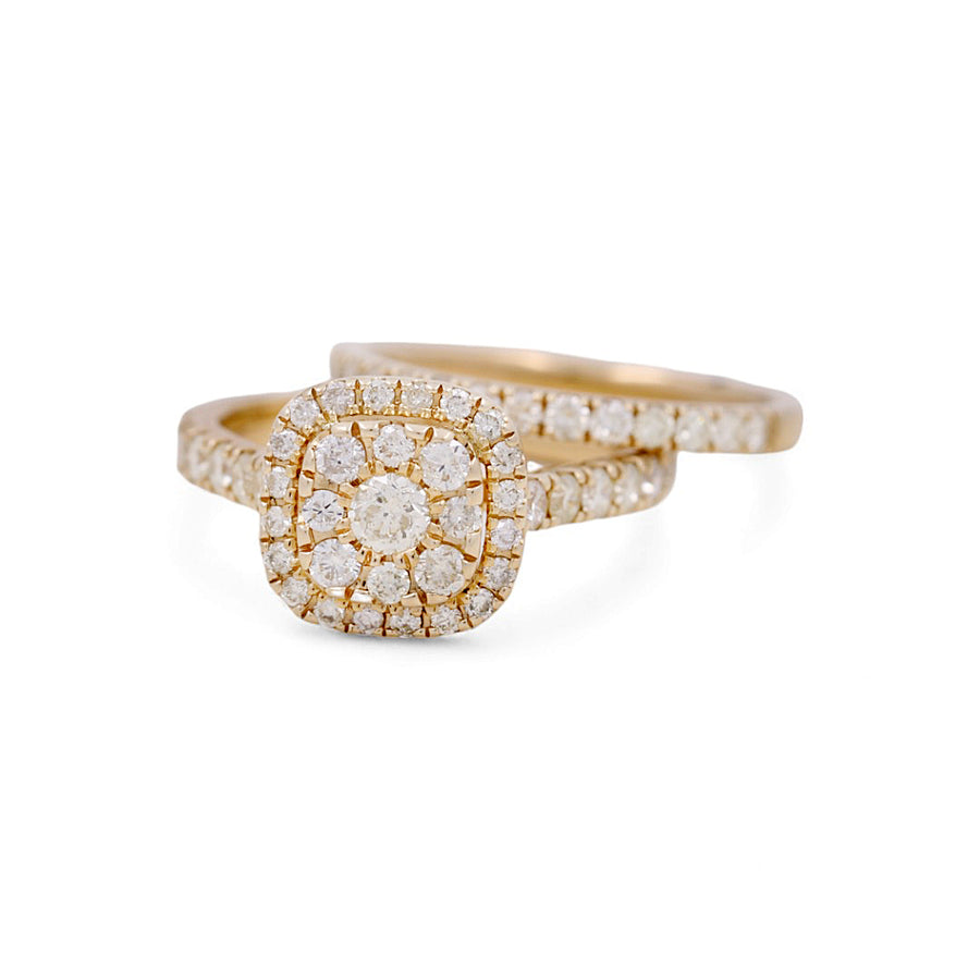 14K Yellow Gold Bridal Woman Ring with Diamonds