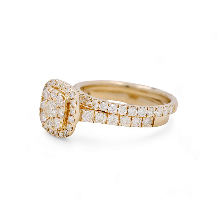 14K Yellow Gold Bridal Woman Ring with Diamonds