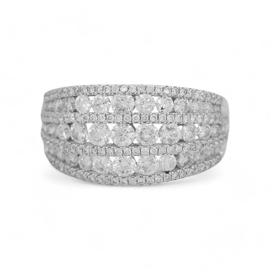 14K White Gold Contemporary  Fashion Ring with 1.75Tw Round  Diamonds