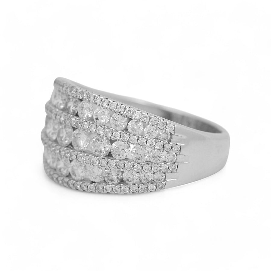 14K White Gold Contemporary  Fashion Ring with 1.75Tw Round  Diamonds