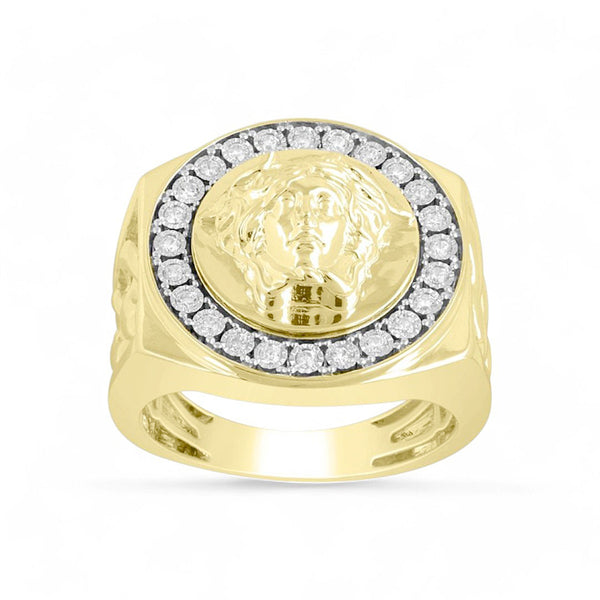 Yellow Gold 10k  Modern Diamond Ring with  0.25 Tw Round Diamonds