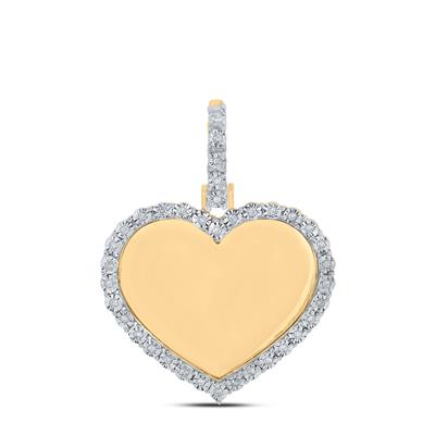 10k Yellow Gold Heart Women's Pendant with  Round Diamonds