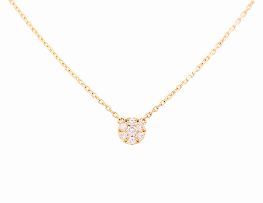 14K Yellow Gold Fancy Link Women's Necklaces with 0.25Tw Round Diamonds