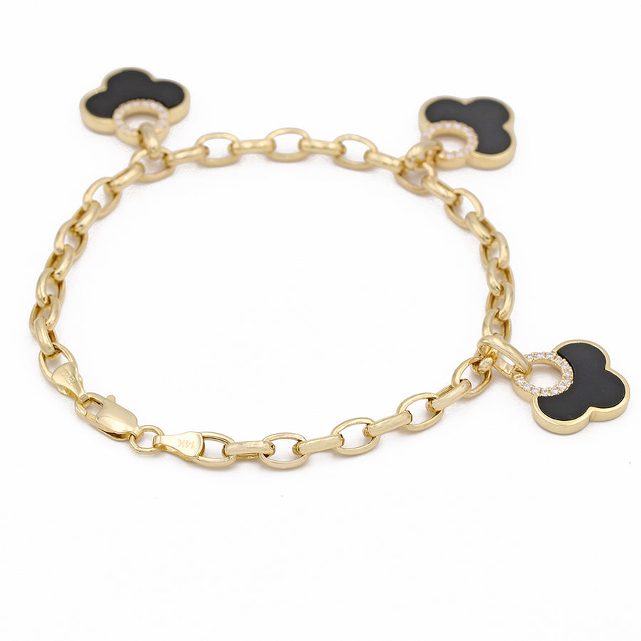 Yellow Gold 14K Fashion Bracelet With Diamonds