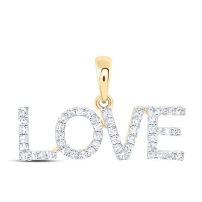 10k Yellow Gold Love Women's Pendant with 0.20Tw Round Diamond