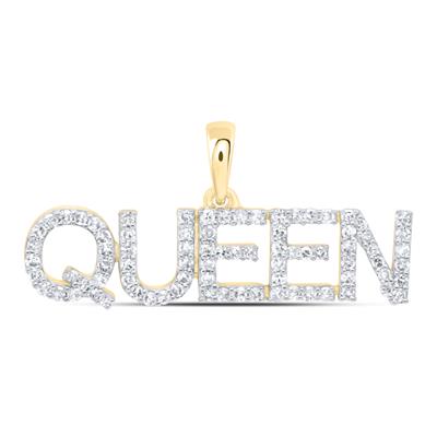 10k Yellow Gold Queen Women's Pendant with 0.33Tw Round Diamonds