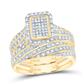 14k Yellow Gold  Classic 3 Pieces Set with 0.75 tw Round Diamonds