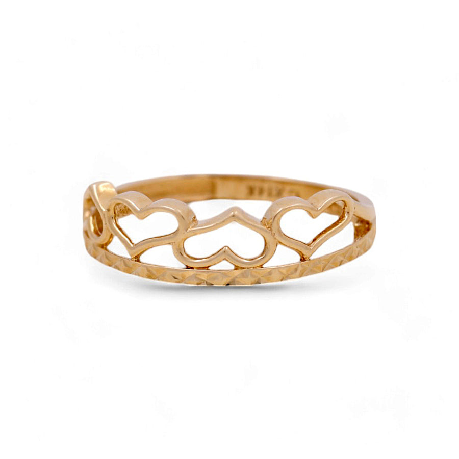 14K Yellow Gold Heart Fashion Women's Ring