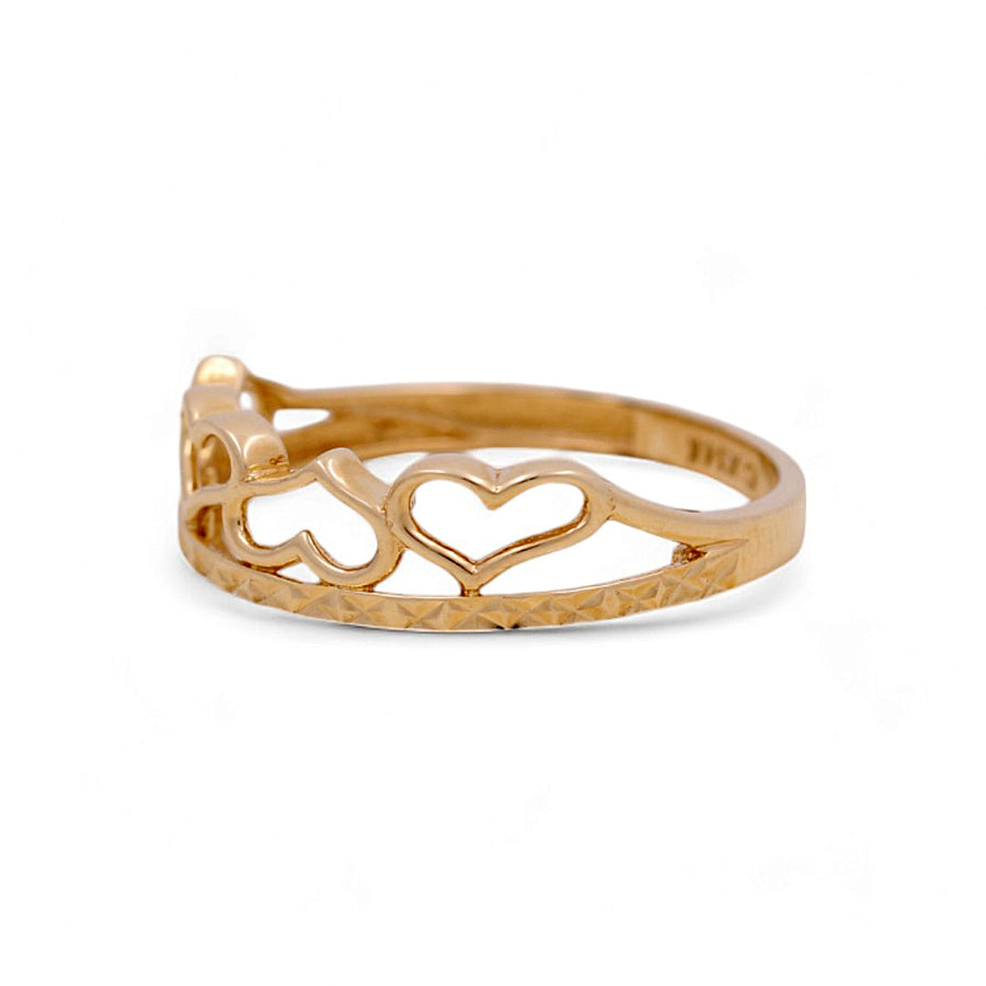 14K Yellow Gold Heart Fashion Women's Ring