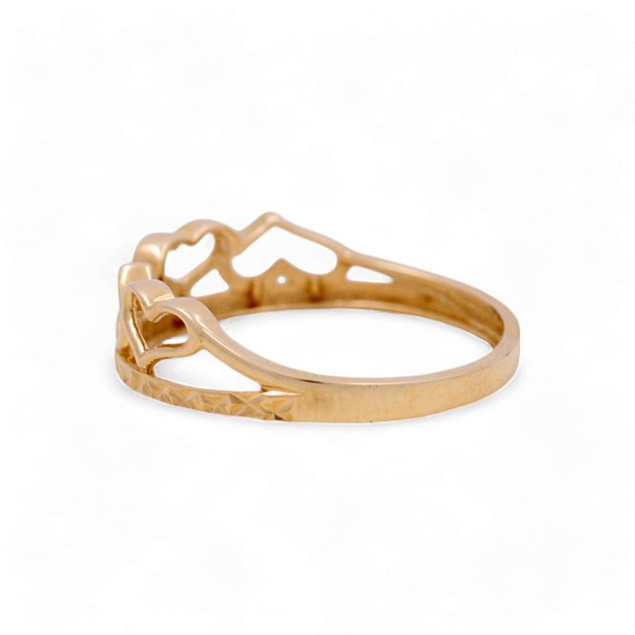 14K Yellow Gold Heart Fashion Women's Ring