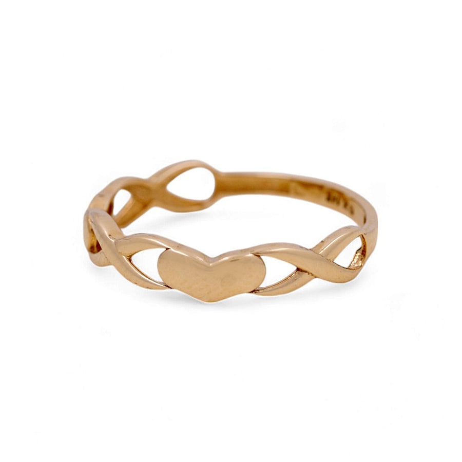 14K Yellow Gold Heart Fashion Women's Ring