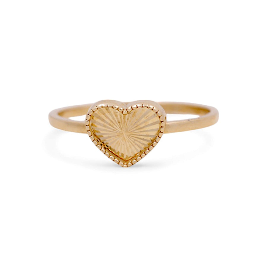 14K Yellow Gold Heart  Fashion Women's Ring