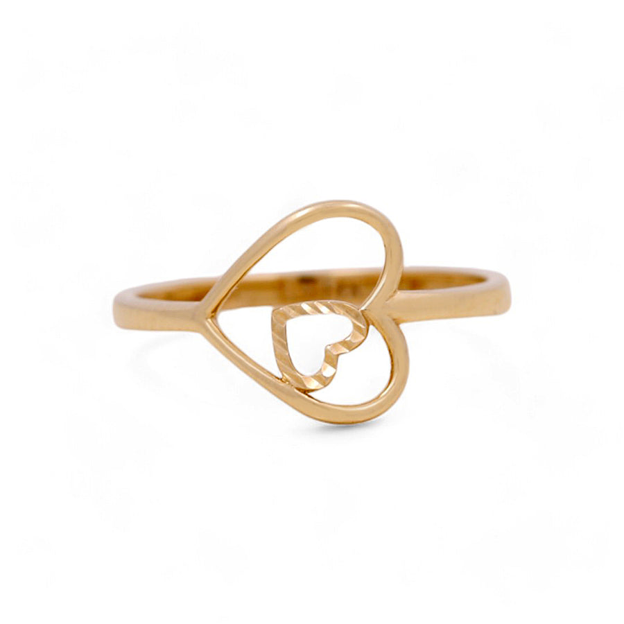 14K Yellow Gold Heart Fashion Women's Ring