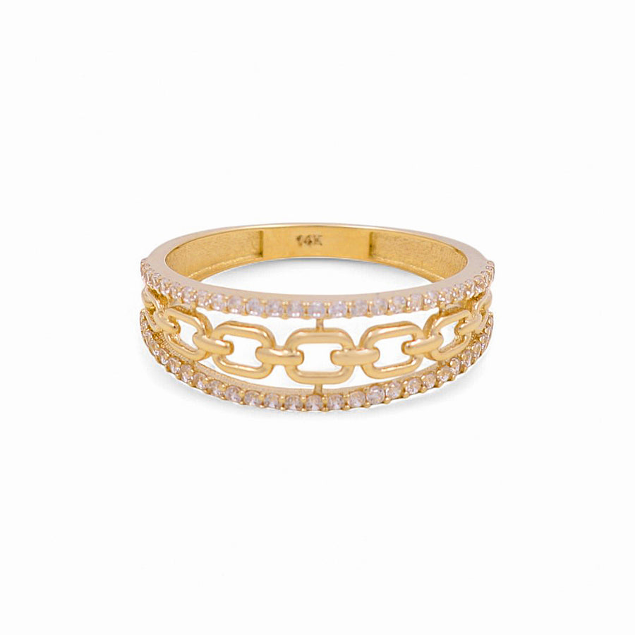 14K  Yellow Gold Whith Cz Fashion Women's Ring