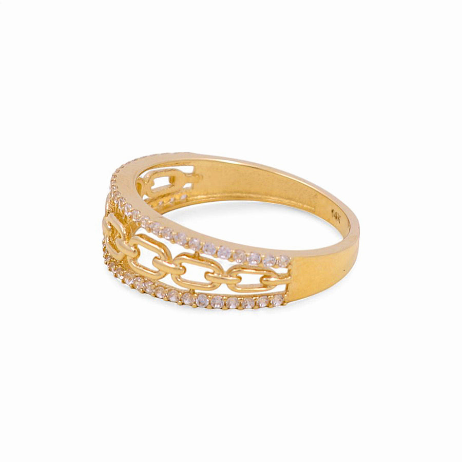 14K  Yellow Gold Whith Cz Fashion Women's Ring