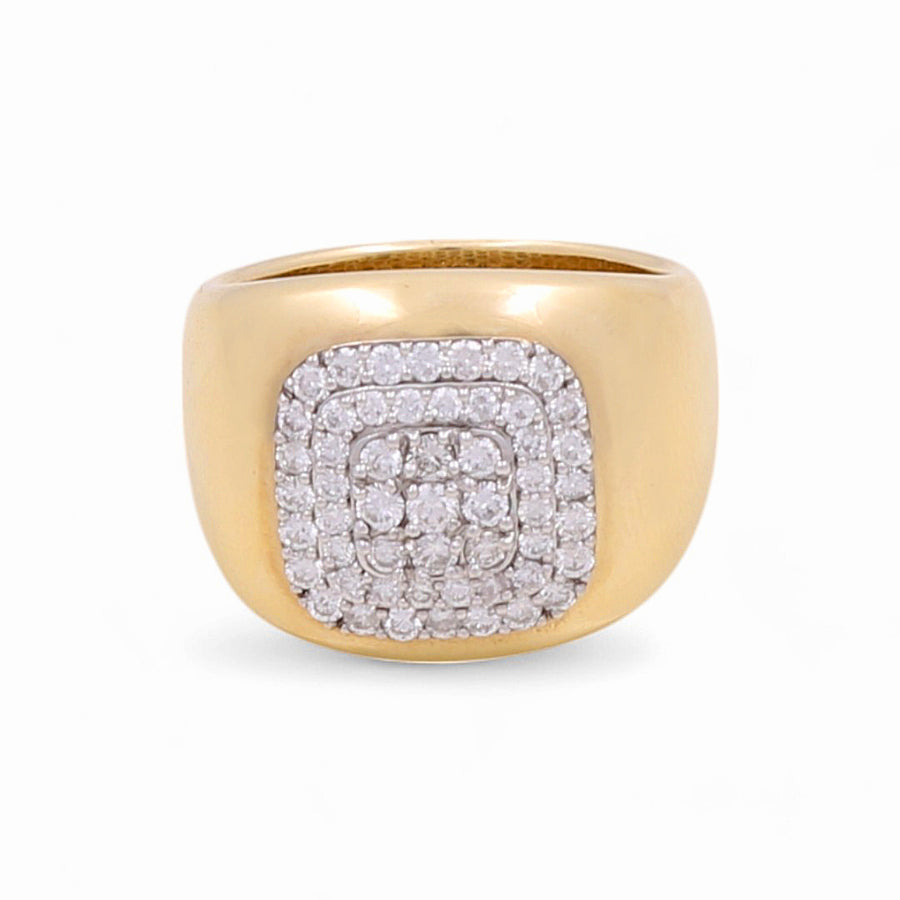 Yellow Gold 14k  Cocktail Fashion Ring with 1.30Tw Round Diamonds