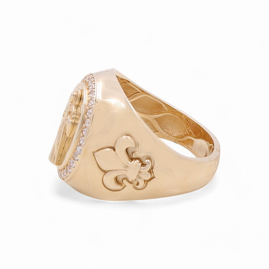 14K Yellow Gold Men's San Judas Fashion Ring