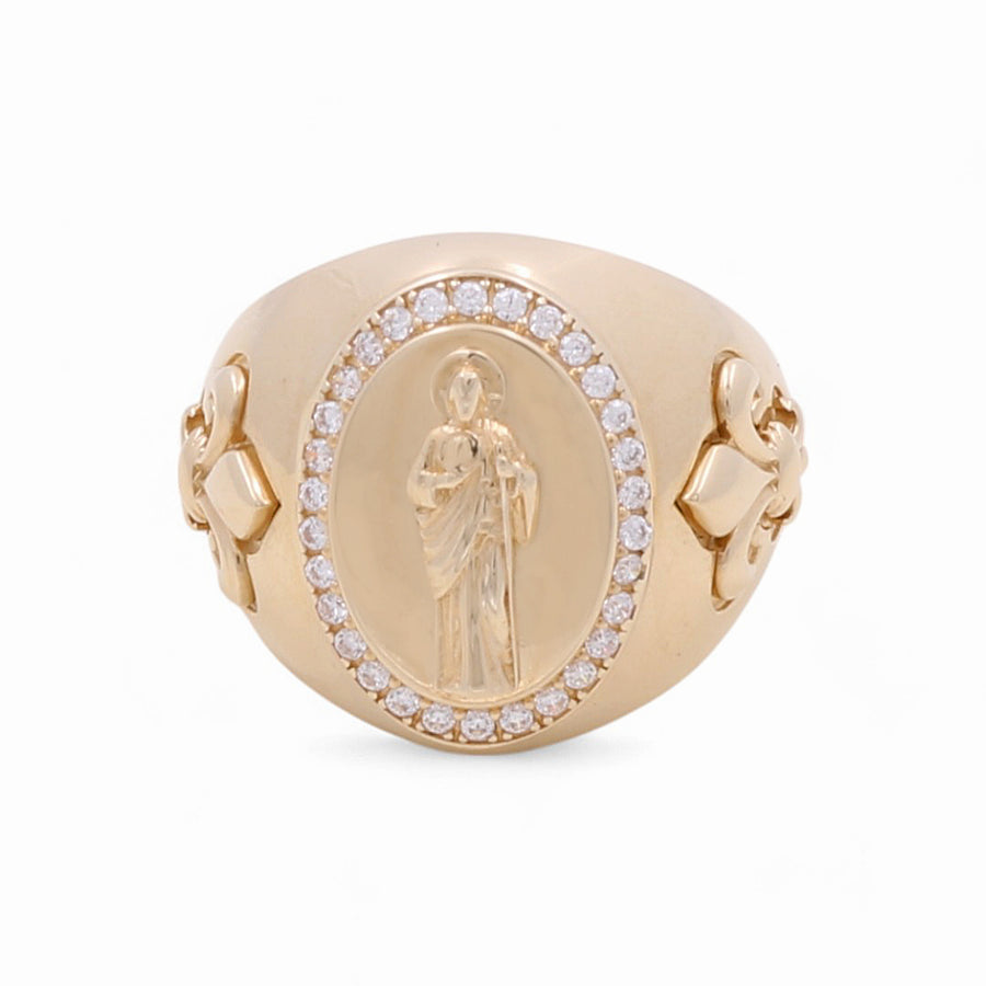 14K Yellow Gold Men's San Judas Fashion Ring