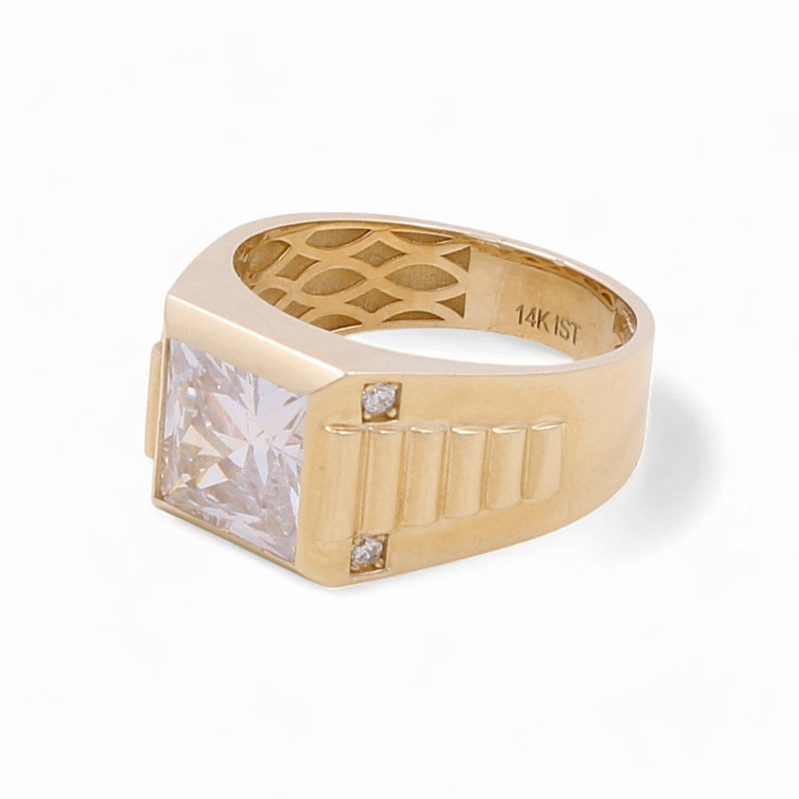 14K Yellow Gold Men's Contemporary Fashion Ring