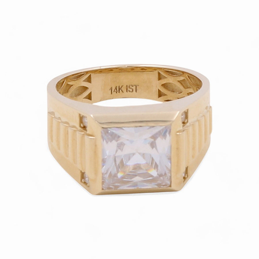 14K Yellow Gold Men's Contemporary Fashion Ring