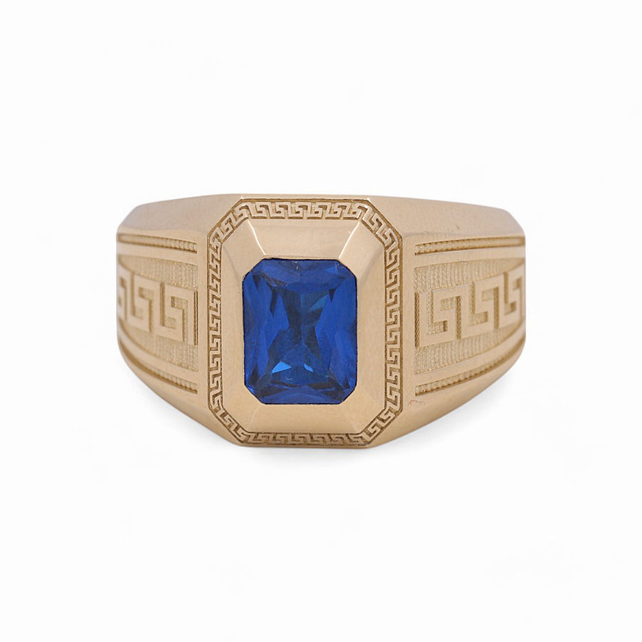 14K Yellow Gold Men's Contemporary Fashion Ring