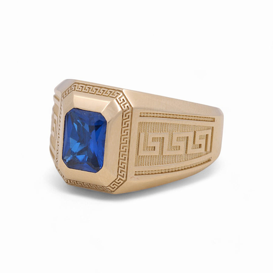 14K Yellow Gold Men's Contemporary Fashion Ring