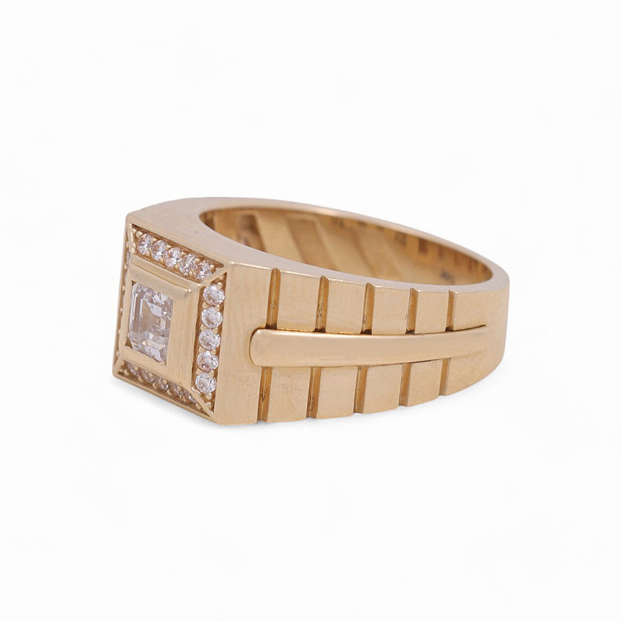 14K Yellow Gold Men's  Contemporary Fashion Ring