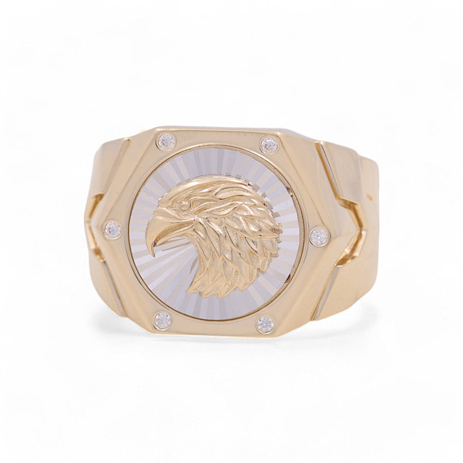 14K Yellow Gold Men's Eagle Fashion Ring