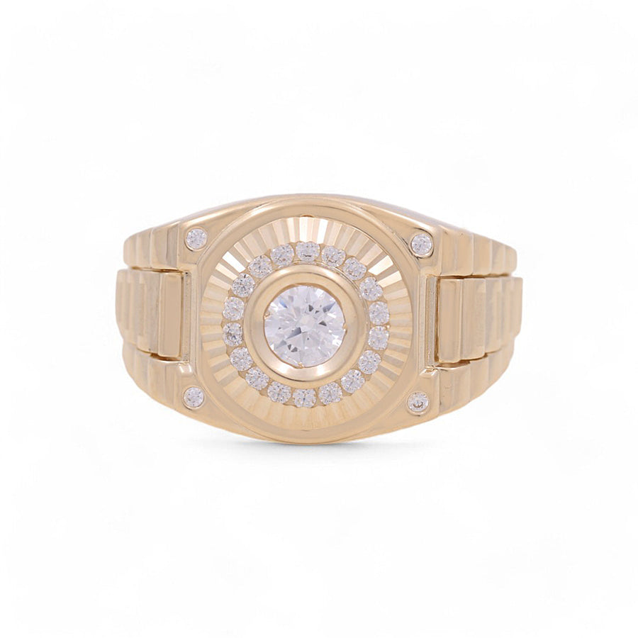 14K Yellow Gold Men's Fashion Ring