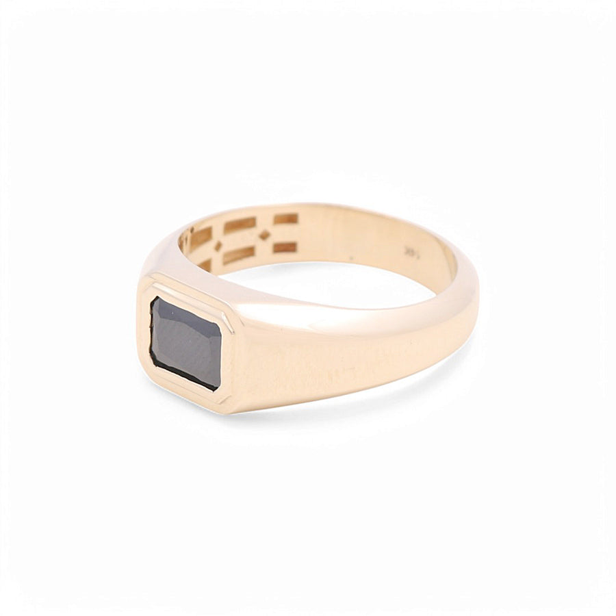 14K Yellow  Gold  Square Onix Fashion  Men's  Ring