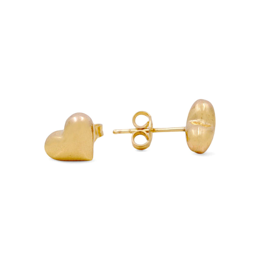 14K Yellow Gold Heart Earrings