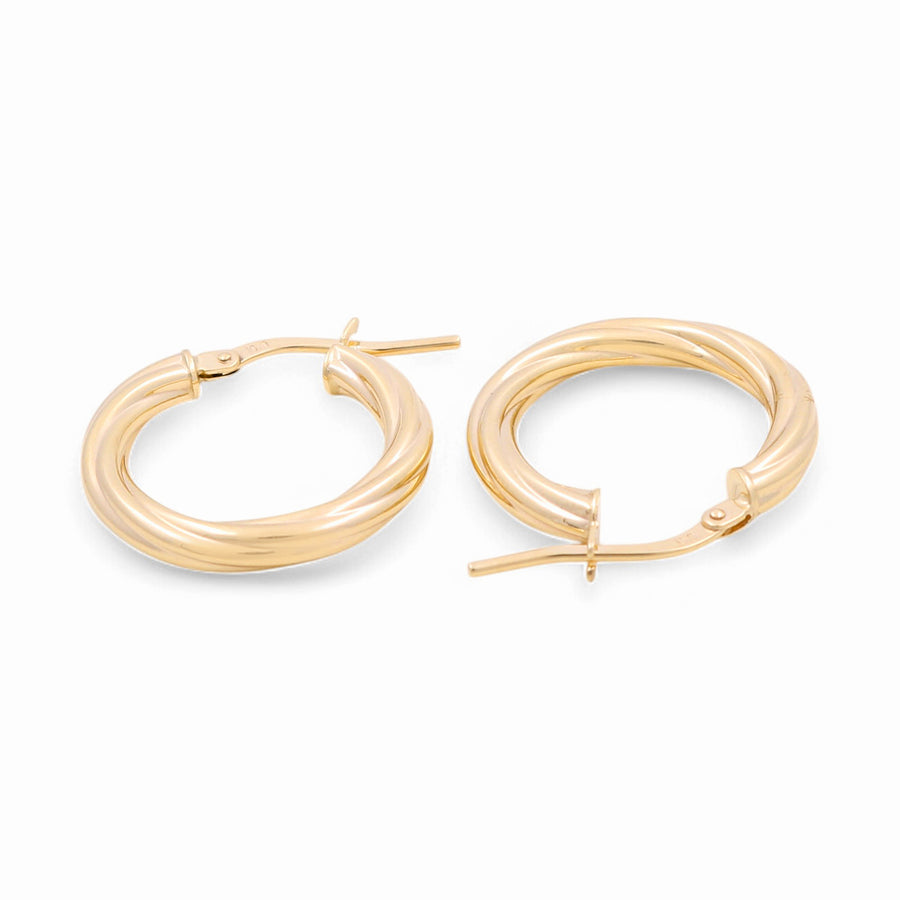 10K Yellow Gold Twisted Hoop Earrings