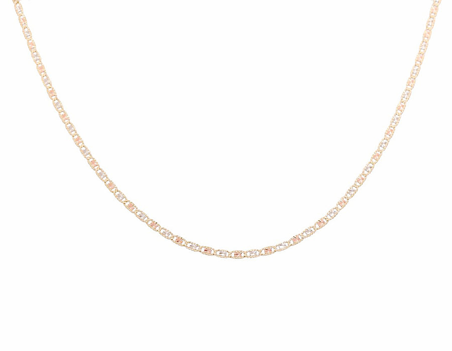 14K Tri Color Gold Fashion Chain