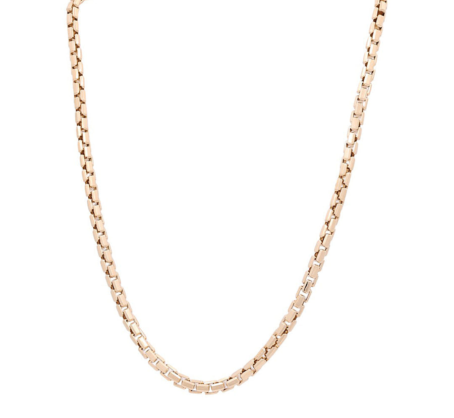 14K Yellow Gold Italian Roun Box  Chain