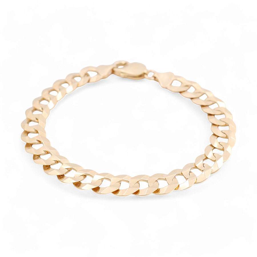 10K Men Yellow Gold Curb Link Bracelet