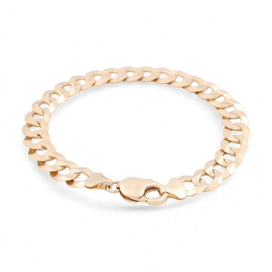 10K Men Yellow Gold Curb Link Bracelet