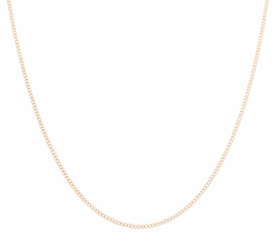 14K Yellow Gold Semisolid Cuban Link Chain