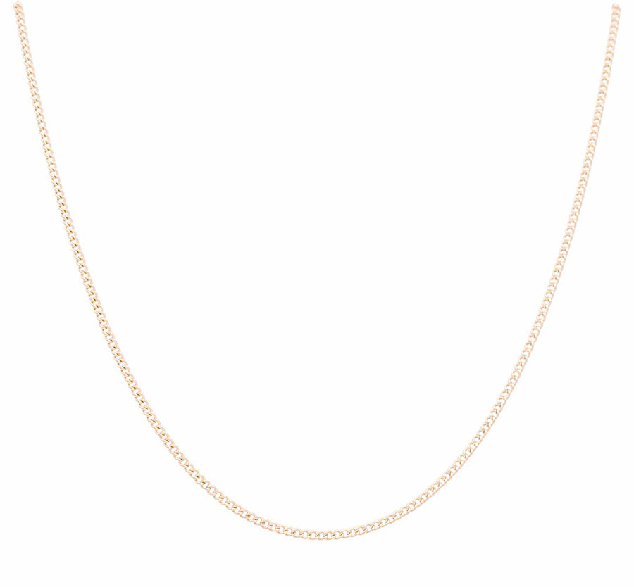 14K Yellow Gold Semisolid Cuban Link Chain