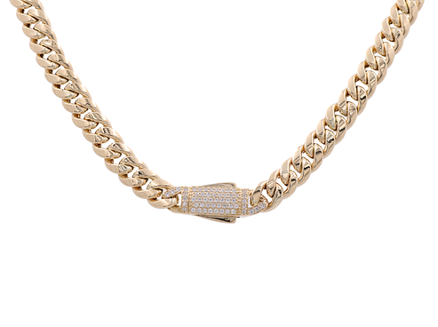 14k Yellow Gold Semisolid Cuban Link  Chain