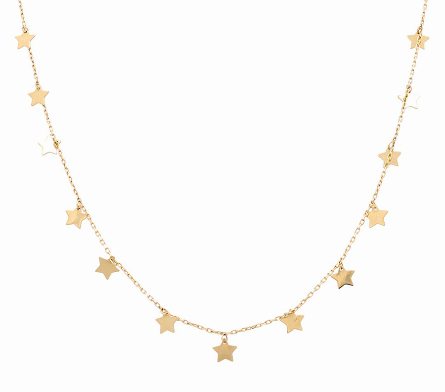 14K Yellow Gold Star Women's  Necklace