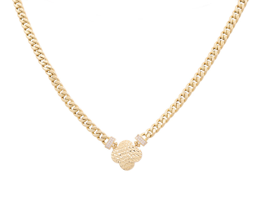 14k Yellow Gold  Clover Women's Necklace